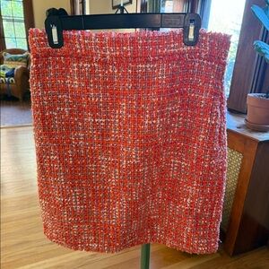 Ann Taylor Tweed Skirt, Tangerine, Size 8